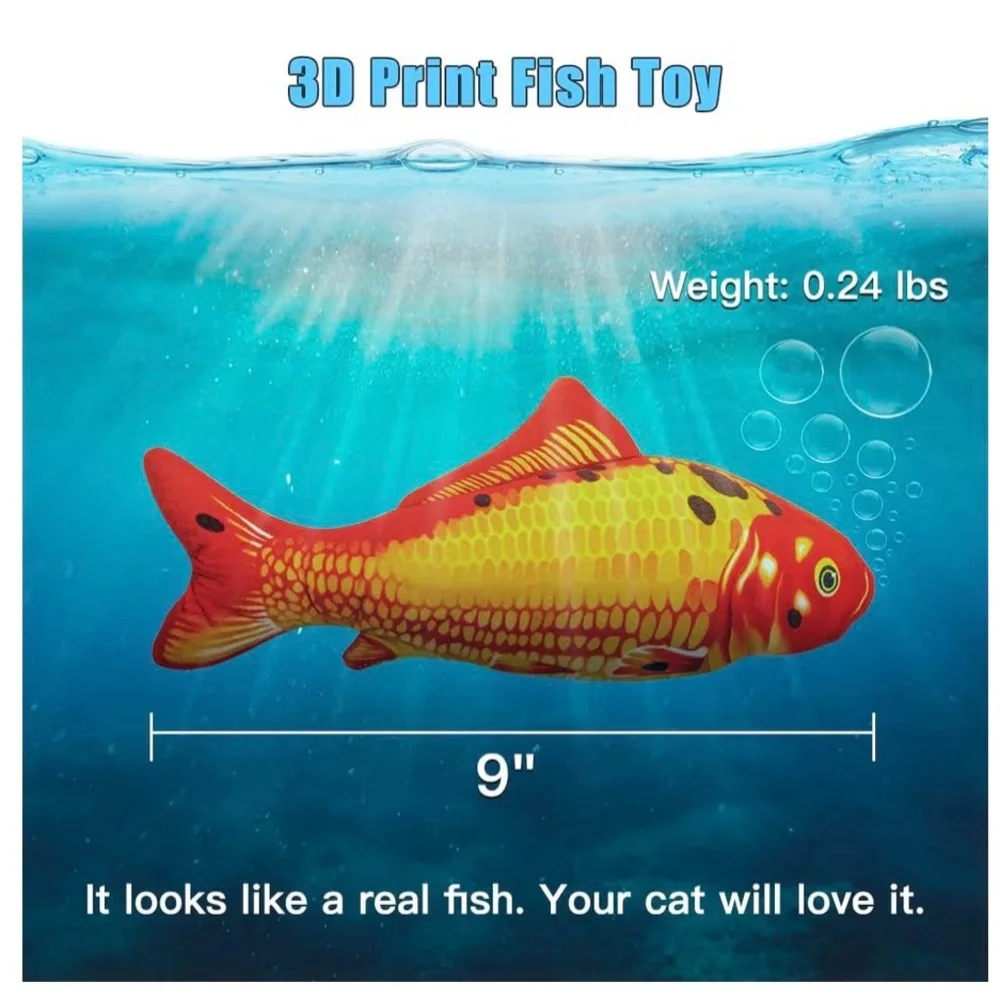 Interactive Koi Fish Cat Toy - Red and White